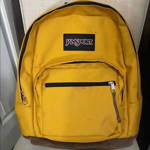 Jansport XL Mustard Yellow Backpack with Suede Base